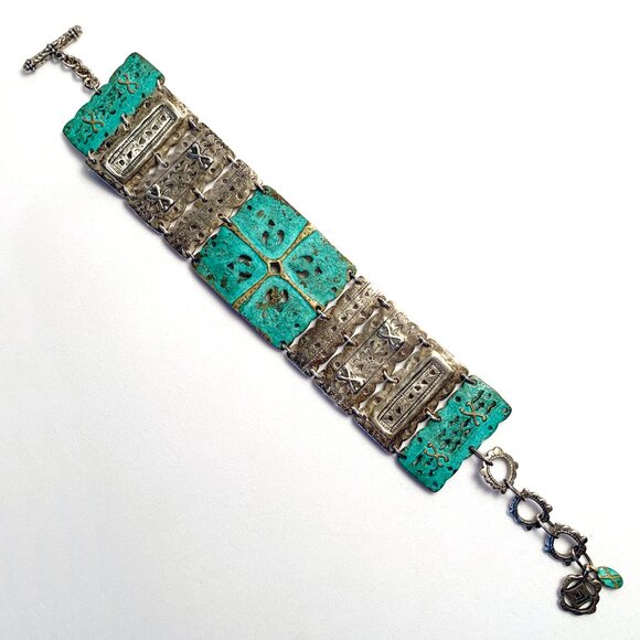 Silpada 925 Sterling Silver & Patina Brass Artifact Bracelet - Retired B2832 - Picture 5 of 7